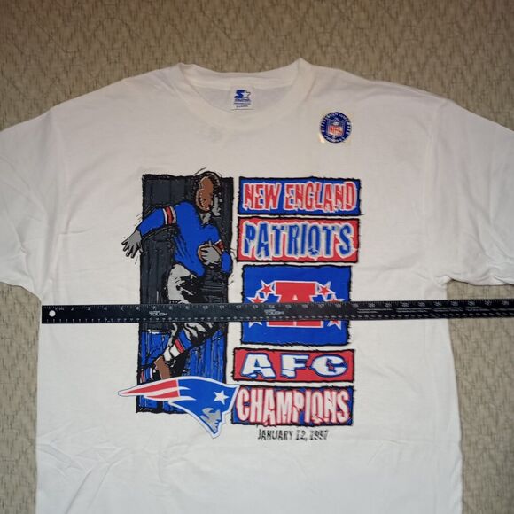 1997 Starter T-Shirt New England Patriots AFC Champions Single Stitch XL NWT - Picture 7 of 9